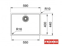 MEDIDAS FREGADERA INOX MARIS MRX110-55 FRANKE